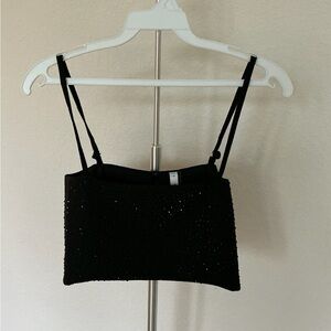 Black Rhinestone Top